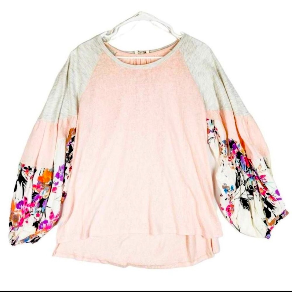 Umgee Boho Floral Long Sleeve Top M